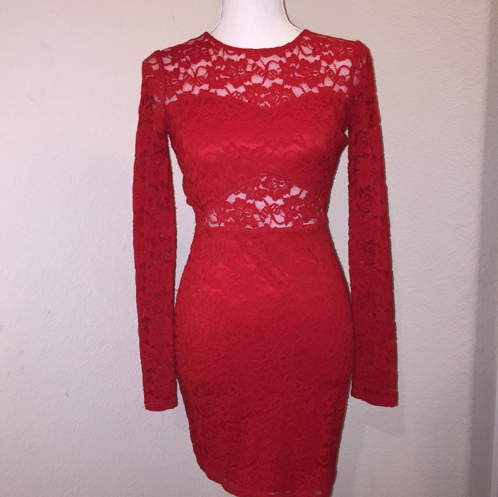 Sexy Red Lace Express Dress